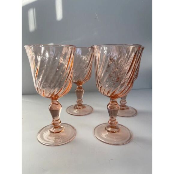 Luminarc Other - Luminarc (France) 'Rosaline Pink' White Wine Glasses